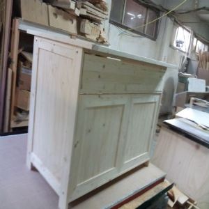 시즈닝 아일랜드 식탁 24mm(스프러스) (1200*880*800)(샌딩)(1개)