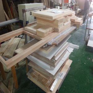 싱크대 ( 하부장2810 mm * 700 mm * 570 mm)(소나무문짝)(0mm)(내부장 백색)