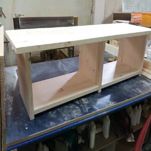 다기능 좌탁 24mm(스프러스) (1000*500*320)(샌딩 페인트)(바니쉬)(반광)(1개)