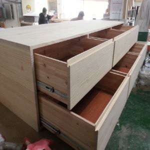 모던수납 침대(소나무) (2000*450*1500)(샌딩 조립)(1개)