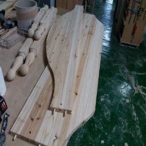 베이직 프린세스 침대(퀸매트 1500X2000 평상식)(삼나무) (2140*1110*1620)(샌딩)(1개)