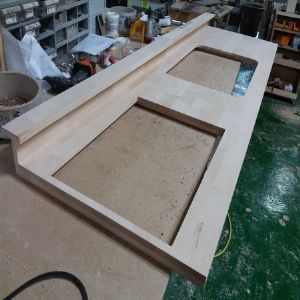 싱크대상판 원목(특수목) 36mm(뒷턱포함,싱크볼 별매)(자작나무) (2010*36*630)(1개)