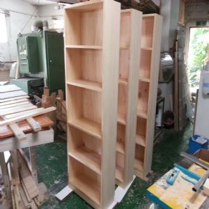 튼튼 책장 원목 24mm 6칸(샌딩포함)(소나무) (350*2000*290)(조립 페인트)(바니쉬)(저광)(2개)