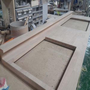 싱크대상판 원목(특수목) 36mm(뒷턱포함,싱크볼 별매)(오리나무) (2350*36*640)(1개)