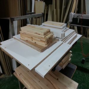 싱크대 ( 하부장1800 mm * 700 mm * 570 mm)(UV백색)(0 mm)(내부장 백색)