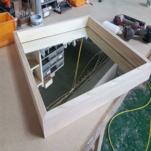 원목 선반 거울(소나무) (600*600*75)(1개)