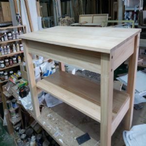 천연 원목 고중량 책상(소나무) (1100*800*600)(1개)