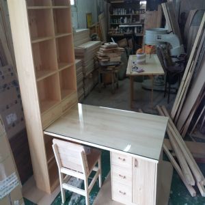 건강 베이직 책상,책장 세트(간편조립 18mm)(소나무) (1800*2092*800)(1개)