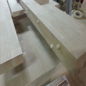 싱크대상판 원목(특수목) 36mm(뒷턱포함,싱크볼 별매)(샌딩포함)(2.볼규격 JS870)(오리나무) (2480*36*650)(1개)