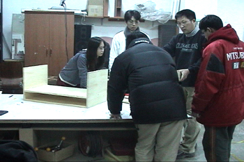 화장품 수납함, 양쪽서랍이 달린 탁자, 좌식 책상, 벽선반 작업모습(동영상)