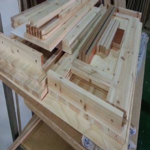 시즈닝 주방수납장 투명문짝(삼나무) (1050*870*400)(샌딩)(1개)