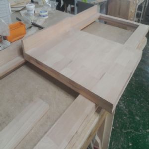 싱크대상판 원목(특수목) 36mm(뒷턱포함,싱크볼 별매)(1.볼규격 JS850)(오리나무) (2650*36*600)(1개)