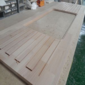 싱크대상판 원목(특수목) 36mm(뒷턱포함,싱크볼 별매)(1.볼규격 JS850)(오리나무) (1980*36*610)(샌딩)(1개)