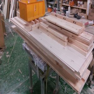 스마트 침대 평상형 (난간형)(샌딩포함)(소나무) (2000*800*1300)(1개)