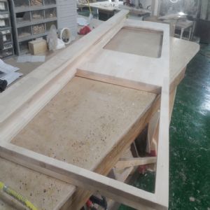 싱크대상판 원목(특수목) 36mm(뒷턱포함,싱크볼 별매)(1.볼규격 JS850)(자작나무) (2405*36*550)(1개)