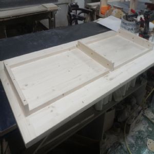 시즈닝 특대형 아일랜드 식탁 24mm(스프러스) (1400*850*600)(샌딩)(1개)