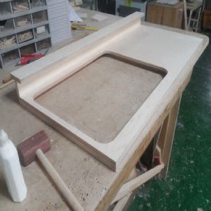 싱크대상판 원목(특수목) 36mm(뒷턱포함,싱크볼 별매)(5.기타볼(도면필수))(자작합판) (1200*36*550)(샌딩)(1개)