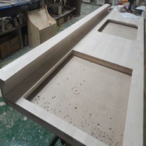 싱크대상판 원목(특수목) 36mm(뒷턱포함,싱크볼 별매)(4.볼규격 USS630)(자작나무) (2320*36*650)(1개)