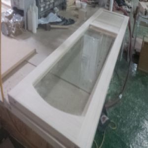 와이드 윈도우 스윙도어 양쪽 여닫이 원목 중문(투명강화유리)(소나무) (1080*2300*100)(1개)