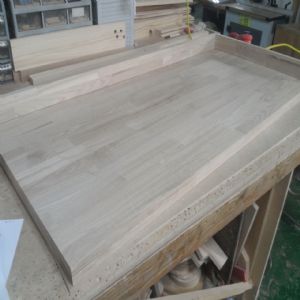 싱크대상판 원목(특수목) 36mm(뒷턱포함,싱크볼 별매)(기타볼(도면))(물푸레) (1190*36*550)(샌딩)(1개)