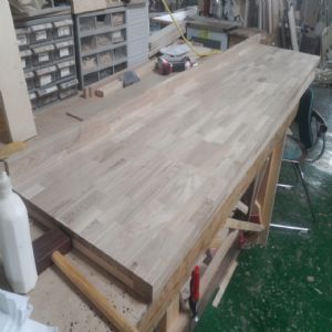 싱크대상판 원목(특수목) 36mm(뒷턱포함,싱크볼 별매)(2.볼규격 JS870)(물푸레) (2190*36*550)(1개)