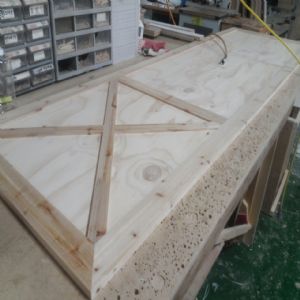 벤치형 간편조립 원목슬라이딩의자(삼나무) (1500*855*525)(1개)