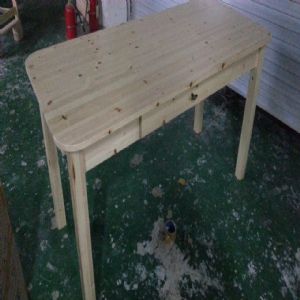 천연 원목 건강 양쪽서랍 식탁(집성목)(홍송) (1600*750*700)(샌딩)(1개)