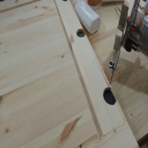 웨스턴 도어 양쪽 미닫이 원목 중문(고방강화유리)(홍송) (1240*2270*100)(1개)