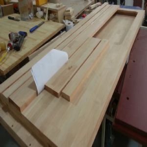 싱크대상판 원목(특수목) 36mm(뒷턱포함,싱크볼 별매)(볼 JS850)(오리나무) (1700*36*690)(1개)