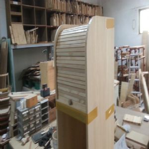 밥솥,렌지수납셔터장(소나무) (400*1000*420)(샌딩)(1개)