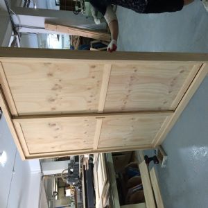 시즈닝 원목 미닫이문 (문틀폭 64mm, 2칸 나눔) (1600*2280*100)(1개)