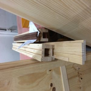 시즈닝 원목 미닫이문 (문틀폭 64mm, 2칸 나눔)(소나무) (2490*1900*100)(1개)