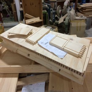 약장형 원목 TV장 18mm(스프러스) (1000*400*300)(샌딩)(1개)