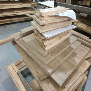 싱크대 ( 하부장2400 mm * 700 mm * 570 mm)(물푸레문짝)(96mm)(내부장 오크색)