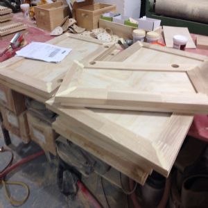 싱크대 ( 하부장2880 mm * 700 mm * 570 mm)(물푸레문짝)(0 mm)(내부장 오크색)