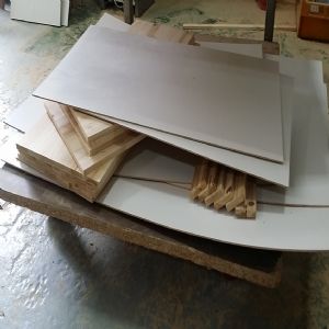 싱크대 ( 하부장4160 mm * 700 mm * 570 mm)(소나무문짝)(내부장 백색)