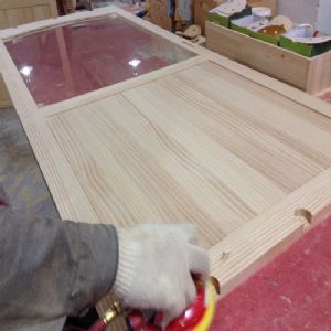 현관 프로방스 중문(투명강화유리)(소나무) (1600*2320*910)