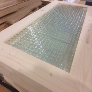 싱크대 ( 상부장1600 mm * 800 mm * 310 mm 하부장5964 mm * 700 mm * 570 mm)(스프러스문짝)(128mm)(내부장 오크색)