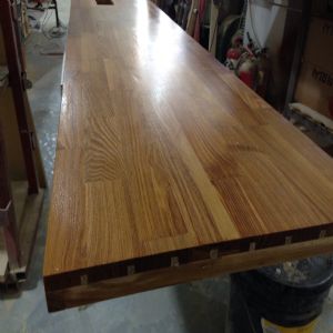 싱크대문짝,246*414*6장,외(애쉬(물푸레) side Finger 18mm),내(미송 무옹이판 4.8mm),손잡이(무 0mm),경첩가공(세로)<br>메모 : 광폭 아랫장