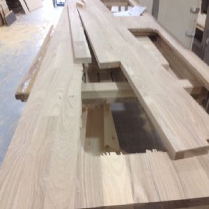 싱크대상판 원목(특수목) 42mm(오일 코팅,뒷턱포함,싱크볼 별매)(기타볼(도면))(물푸레) (2800*42*650)