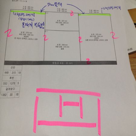 가구를 설계할때 면과 선을 구분해야 합니다.
