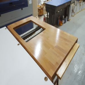 하드우드 원목상판  42mm(휨방지,천연바니쉬와 요트등급 친환경 바니쉬 완성품)(오리나무) (3500*42*700)