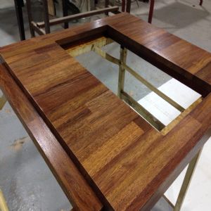 멀바우 상판 뉴송원목 문짝 싱크대 ( 하부장1835 mm * 700 mm * 600 mm)