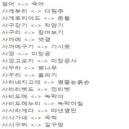 노가다 현장용어정리(5. ㅅ) 일어 - 국어 가능하면 국어를...