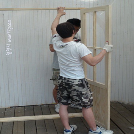 스윙 도어로 격자 중문 만들었습니다.(동영상)