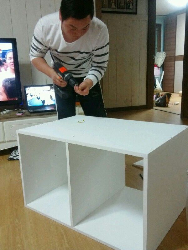 김치냉장고용 틀 안에 하단 선반장(코팅합판 6면/15T)