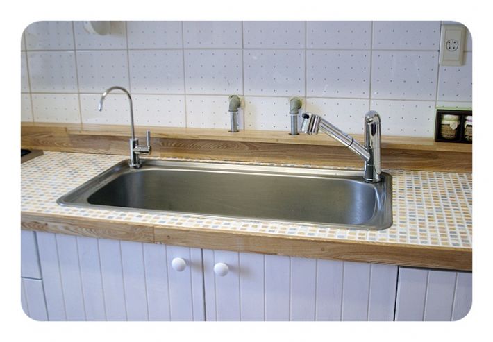 씽크대를 리폼했어요.