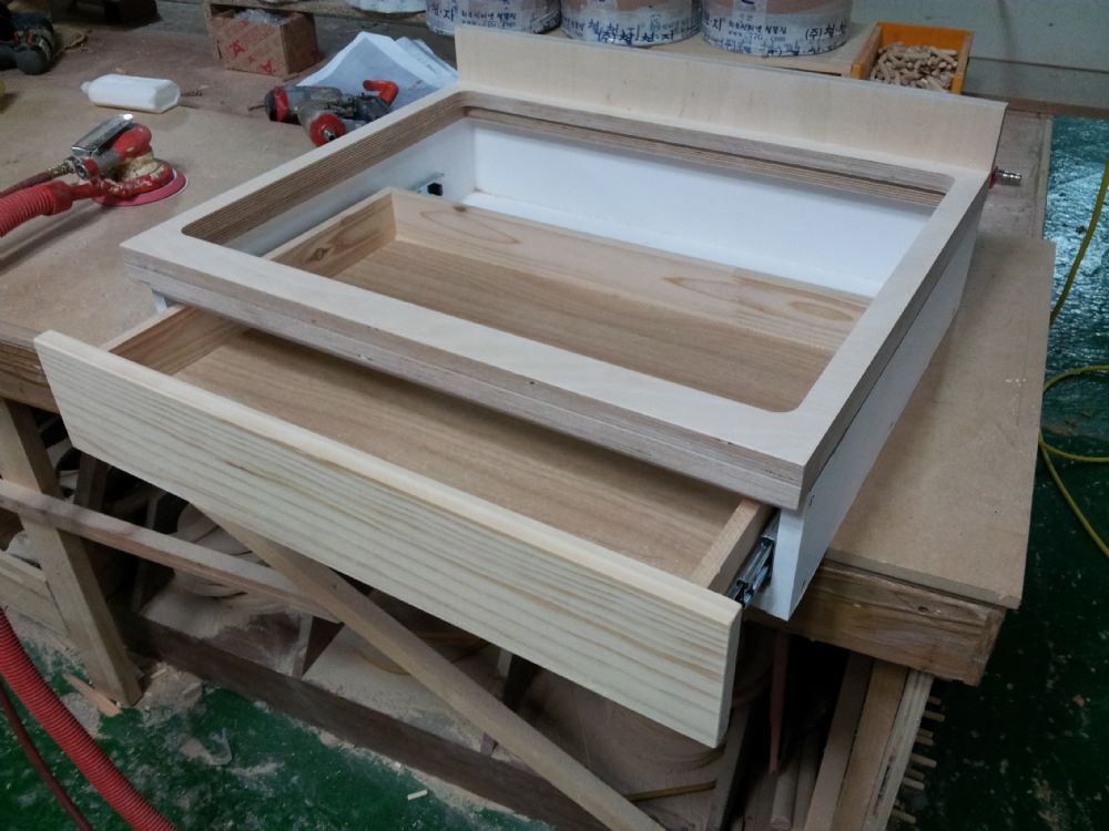 쿡탑용 서랍싱크장(자작합판) (600*150*500)(1개)