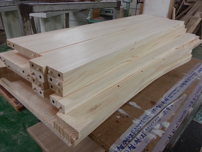 벤치형 간편조립 원목수납의자(소나무) (1200*855*525)()(2개)