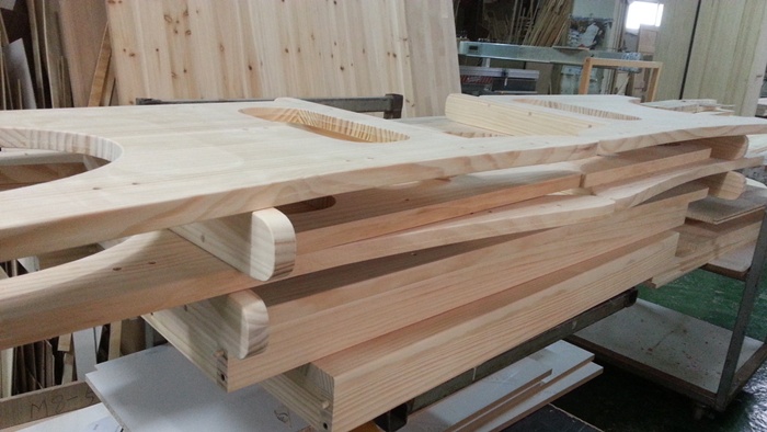 벤치형 간편조립 원목팔걸이의자(소나무) (1100*855*525)(샌딩)(2개)